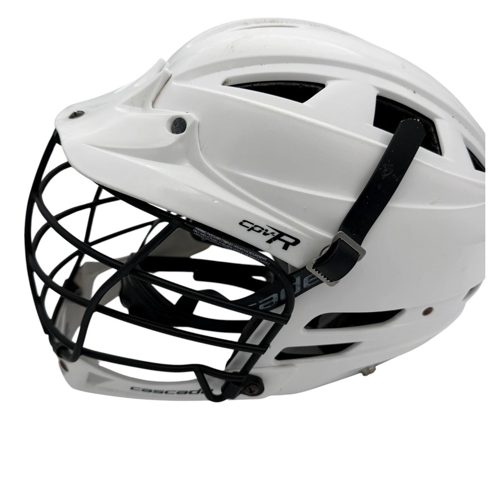 Cascade CPV-R Lacrosse Helmet White Black Mask Youth S/M-R Adjustable SPRfit - Picture 2 of 7